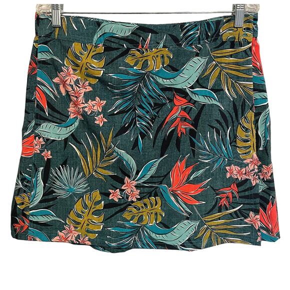 Rip Skirt Hawaii Vintage Bali Jungle Skirt Womens Large Green Tropical Floral - Picture 2 of 10